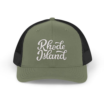 Buy loden-black Rhode Island Snapback Trucker Cap - Embroidered Rhode Island Hat