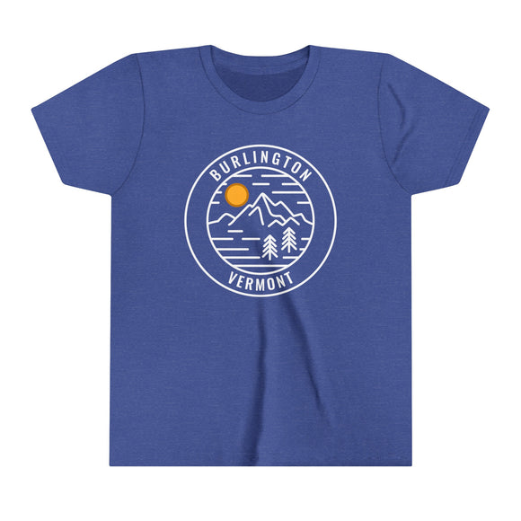 Burlington, Vermont Youth Shirt - Retro Mountain Burlington Kid's T-Shirt