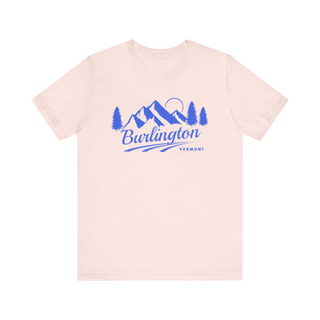Buy soft-pink Burlington, Vermont T-Shirt - Retro Mountain Unisex Burlington Shirt
