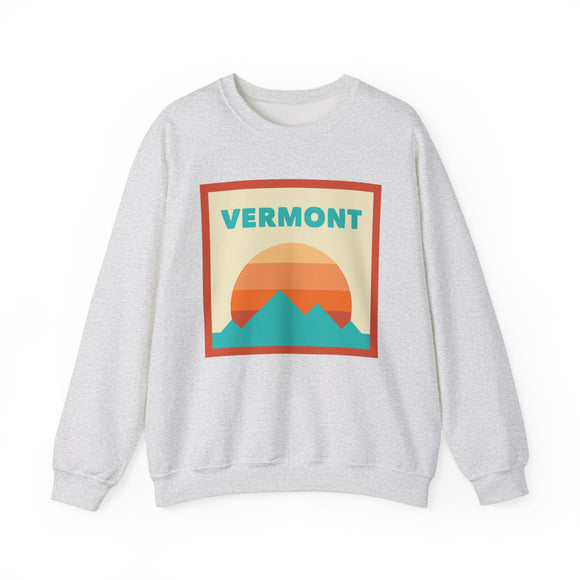 Retro Vermont Sweatshirt, Mountain Sun Design, Unisex Crewneck, Gift for Outdoorsy Friends, Vintage Vermont Jumper