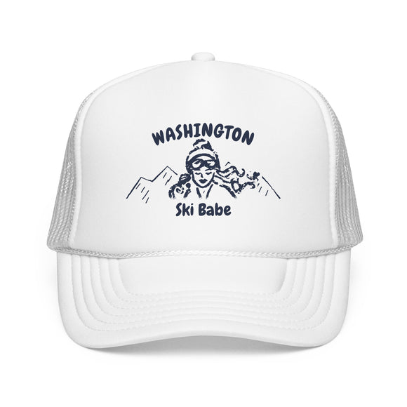 Washington Ski Babe Trucker Hat — Foam Mesh Cap