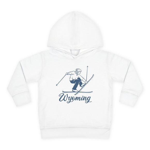 Wyoming Toddler Hoodie - Unisex Vintage Skiing Wyoming Sweatshirt