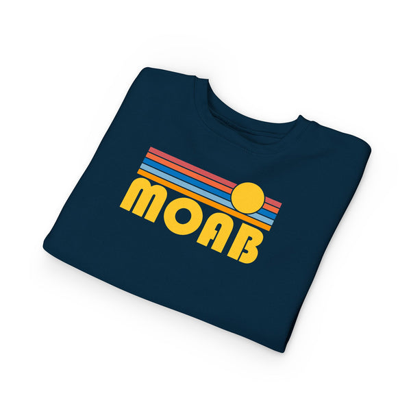 Moab, Utah Toddler Sweatshirt - Retro Sun Moab Toddler Crewneck Sweatshirt