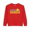 Illinois Toddler Sweatshirt - Retro Sun Illinois Toddler Crewneck Sweatshirt
