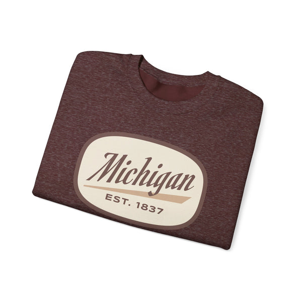 Michigan Sweatshirt - Unisex Retro Michigan Crewneck Sweatshirt