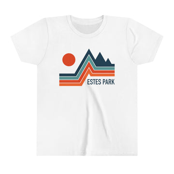 Estes Park, Colorado Youth Shirt - Retro Mountain Estes Park Kid's T-Shirt - Minimal Peak - 0