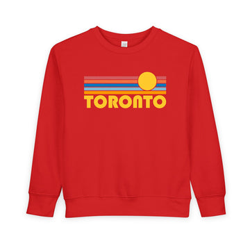 Buy red Toronto, Canada Toddler Sweatshirt - Retro Sun Toronto Toddler Crewneck Sweatshirt