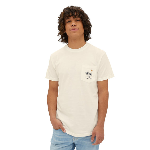 Santa Ana, California Palm Tree Pocket Tee, Summer Coastal Vibes Top, Beach Apparel - Comfort Colors Graphic T Shirt