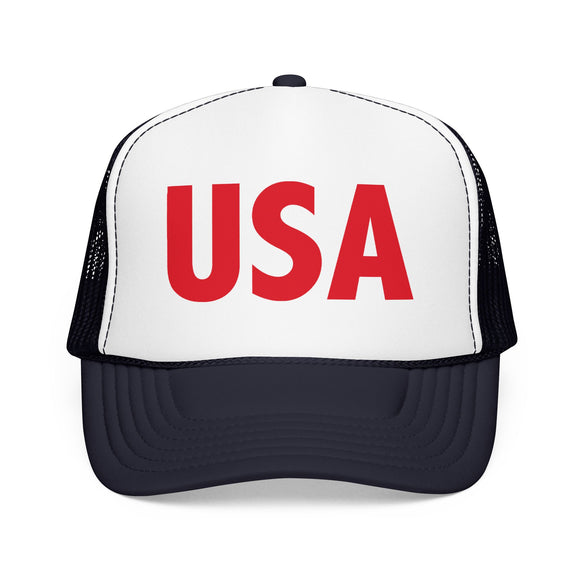 USA logo Foam Trucker Hat | Patriotic mesh cap
