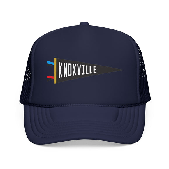 Knoxville, Tennessee Pennant Trucker Hat — Retro Flag Foam Cap