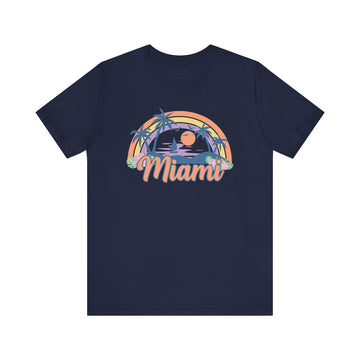 Buy navy Miami, Florida T-Shirt - Retro Beach Unisex Miami Shirt