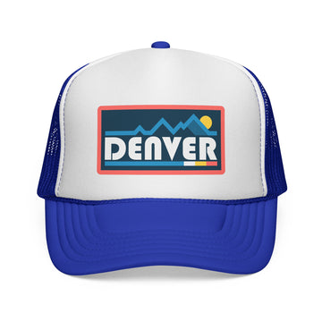 Buy royal Denver, Colorado Retro Mountains Trucker Hat - Vintage Style Denver Cap