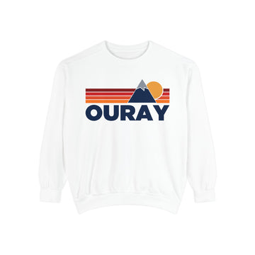 Buy white Ouray, Colorado Mountain Stripes Sweatshirt | Comfort Colors - 100% Cotton