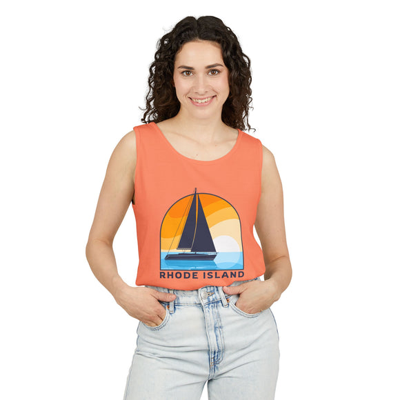 Rhode Island Sailboat Tank Top | Comfort Colors 100% Cotton