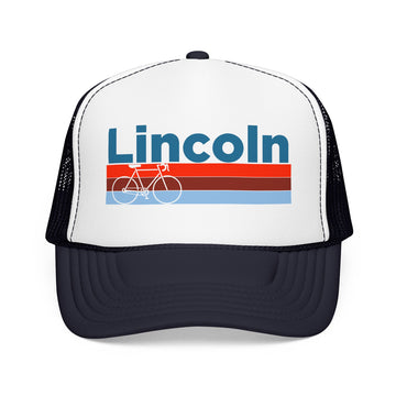 Buy navy-white-navy Lincoln, Nebraska Trucker Hat - Foam Lincoln Bike Cap