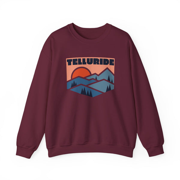 Telluride, Colorado Sweatshirt Retro Mountains, Telluride Unisex Graphic Crewneck