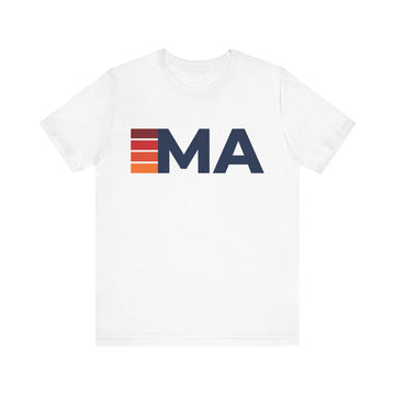 Buy white Massachusetts Retro Stripes T-Shirt | Massachusetts State Tee
