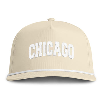 Buy ivory Chicago, Illinois Embroidered Rope Hat - Vintage Sunwashed Rope Cap, Comfort Colors