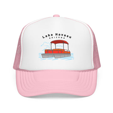 Buy light-pink-white Lake Havasu, Arizona Trucker Hat - Pontoon Boat