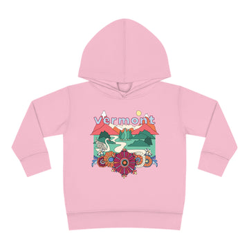 Buy pink Vermont Toddler Hoodie - Boho Mountain Unisex Vermont Toddler Sweatshirt