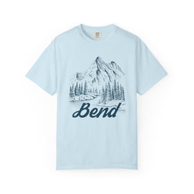 Buy chambray Bend, Oregon Graphic Tee - Mountain Illustration Bend T Shirt
