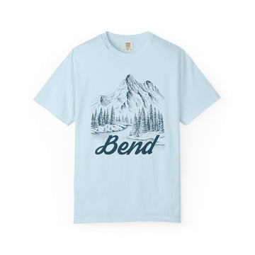 Buy chambray Bend, Oregon Graphic Tee - Mountain Illustration Bend T Shirt