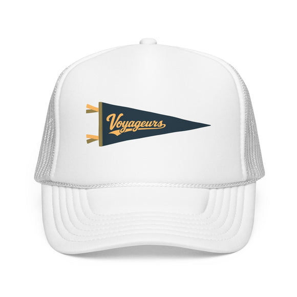 Voyageurs National Park Pennant Trucker Hat — Vintage Foam Mesh Cap