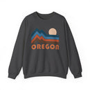 Oregon Sweatshirt Retro Mountains, Oregon Unisex Graphic Crewneck-3