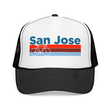 Buy black-white San Jose, California Trucker Hat - Foam San Jose Bike Cap