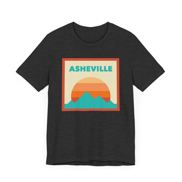 Retro Asheville, North Carolina T-Shirt, Mountain Sun Tee, Unisex Graphic Shirt, Vintage Top, Outdoor Adventure Clothing