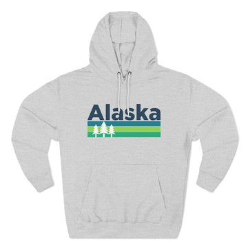 Premium Alaska Hoodie - Retro Unisex Sweatshirt - Stripe Wordmark