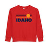 Idaho Toddler Sweatshirt - Retro Sun Idaho Toddler Crewneck Sweatshirt