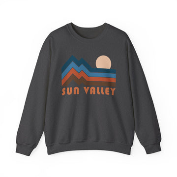 Buy dark-heather Sun Valley, Idaho Sweatshirt Retro Mountains, Sun Valley Unisex Graphic Crewneck