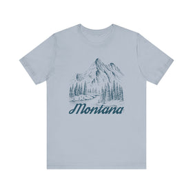 Buy light-blue Montana Graphic Tee - Mountain Illustration Montana T Shirt
