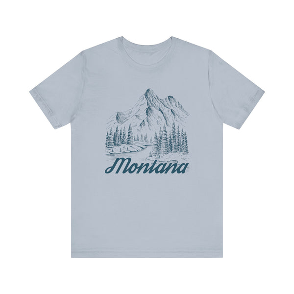 Montana Graphic Tee - Mountain Illustration Montana T Shirt