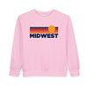 Midwest Toddler Sweatshirt - Retro Sun Midwest Toddler Crewneck Sweatshirt