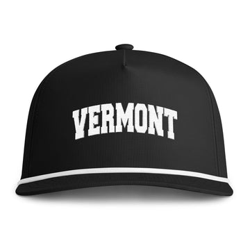 Buy black Vermont Embroidered Rope Hat - Vintage Sunwashed Rope Cap, Comfort Colors