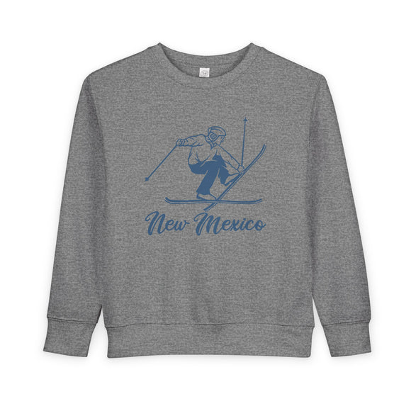 New Mexico Toddler Sweatshirt - Vintage Ski New Mexico Toddler Crewneck Sweatshirt