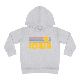 Iowa Toddler Hoodie - Retro Sunrise Unisex Iowa Toddler Sweatshirt