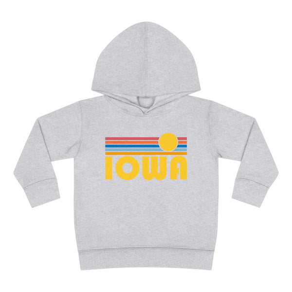 Iowa Toddler Hoodie - Retro Sunrise Unisex Iowa Toddler Sweatshirt