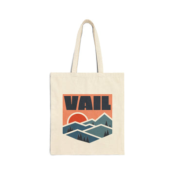 Vail, Colorado Cotton Canvas Tote Bag - 15" x 16"