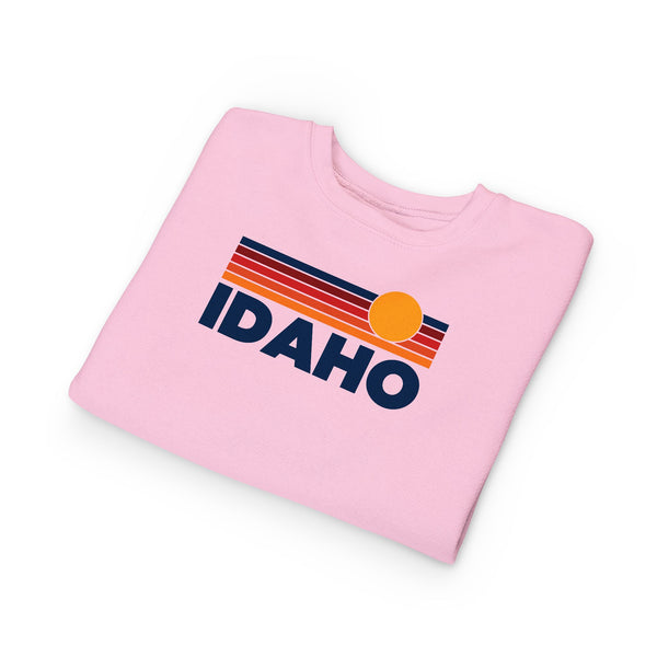 Idaho Toddler Sweatshirt - Retro Sun Idaho Toddler Crewneck Sweatshirt
