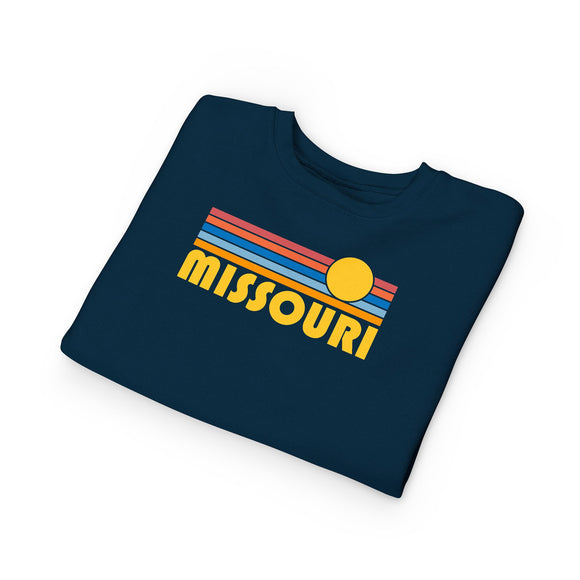 Missouri Toddler Sweatshirt - Retro Sun Missouri Toddler Crewneck Sweatshirt