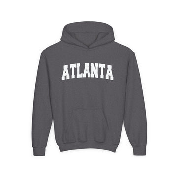 Buy dark-heather Atlanta Youth Hoodie - Kids Atlanta Hooded Sweatshirt