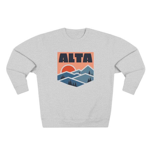 Premium Alta, Utah Mountain Graphic Sweatshirt