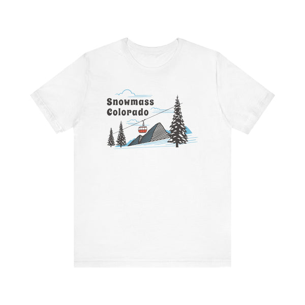 Snowmass, Colorado T-Shirt - Retro Ski Mountain Gondola Unisex Snowmass Shirt