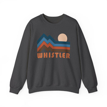 Buy dark-heather Whistler, Canada Sweatshirt Retro Mountains, Whistler Unisex Graphic Crewneck