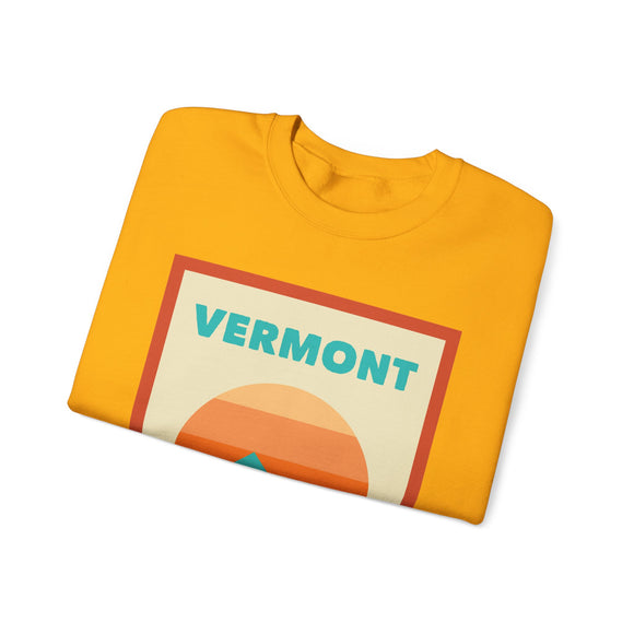 Retro Vermont Sweatshirt, Mountain Sun Design, Unisex Crewneck, Gift for Outdoorsy Friends, Vintage Vermont Jumper