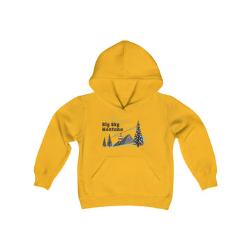 Buy gold Retro Big Sky, Montana Youth Hoodie - Mountain Big Sky, Montana Kids Sweatshirt, Cute Big Sky, Montana Children's Pullover