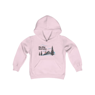 Retro Big Sky, Montana Youth Hoodie - Mountain Big Sky, Montana Kids Sweatshirt, Cute Big Sky, Montana Children's Pullover - 0